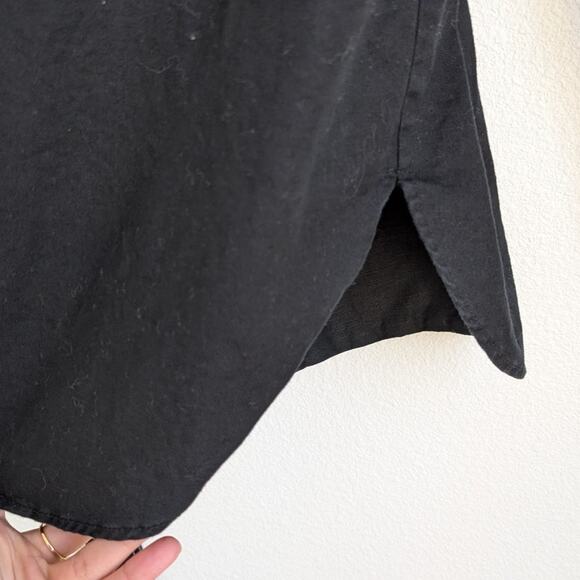 & Other Stories Black Cotton/Linen Topstitched Utility Shirt Mini Dress, size 10 - Picture 4 of 10